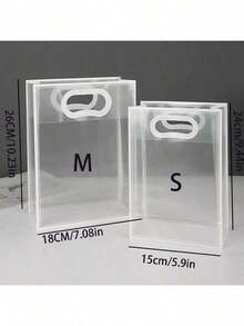 20pcs Reusable Clear PP Gift Packaging Bags With Clear Handles, No Ribbons Included. Transparent Gift Bags For Bridal Party, Wedding, Birthday, Shopping, Easter, Christmas, Holiday Party Supplies & Simple Home Decor - Multicolor - View 11