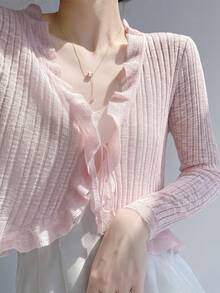 Women Lightweight Cardigans - Pink - View 5