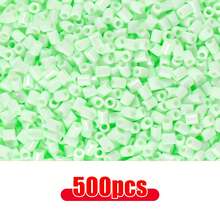 500 hạt nhựa nhỏ 2.6mm, hạt ghép hình pixel, hạt sắt nung chảy, hạt trang trí DIY chất lượng cao, quà tặng thủ công. - Đậu - Xem 22