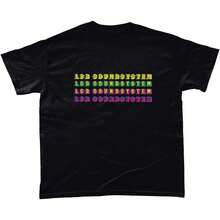 LCDSoundsystem Black T-Shirt With Rainbow Lettering, Sizes S-5XL, Free Shipping Within The UK. - 黑色 - 查看 2