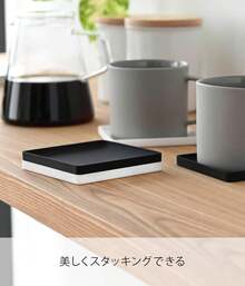 立体 コースター 丸型 ホワイト 約W10×D10×H0.9cm タワー シリコン - ホワイト - チェックする 3