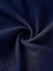 Top de tirantes de cuello halter sin espalda con cuello en V de color liso, uso casual diario - Azul marino - Ver 5