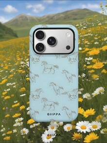 GIIPPA 1pc Running Horse Design Phone 17 Pro Max Case, Suitable For IPhone 16/15/14 Pro Max, Korean Stylish & Interesting Phone Case, Compatible With 11/12/13/14/15/16 Pro Max Plus, Elegant Design For Both Men And Women, Ideal Gift For Christmas, Valentine's Day, Easter, Wedding Season And Birthday For Girlfriend - Light Blue - View 7