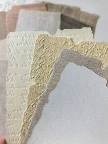 1 Pack Of 28 Sheets Writable Decorative Scrapbooking Paper, Vintage Burlap Texture Special Paper - BQ1032 - View 7