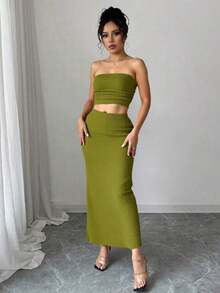 Conjunto de dos piezas para mujer para uso diario - Verde Oliva - Ver 5