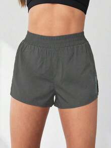 Pantalones cortos de compresión para mujer que absorben la humedad y tienen un short interno, cómodos para correr, yoga, evitar rozaduras.Pantalón corto deportivo para mujer, pantalón corto de gimnasio, pantalón corto de ciclista cómodo - Gris - Ver 3