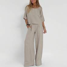 Women Two-Piece Outfits - Light Khaki - View 2