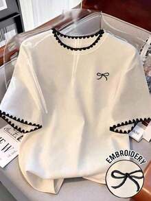 Blusa casual para mujer, diseño de estampado de mariposa, degradado de rosa y negro, adecuada para uso al aire libre, vacaciones, verano, citas, camiseta de manga corta para mujer - Blanco - Ver 1