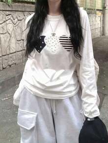 Women's Long-Sleeved T-Shirt, 100% Cotton, Modern And Versatile, 210g, One Piece. - White - View 3