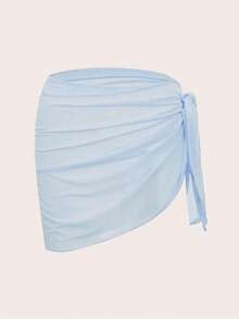 Swim Basics Cubre todo de unicolor y minimalista para mujer - Celeste - Ver 5