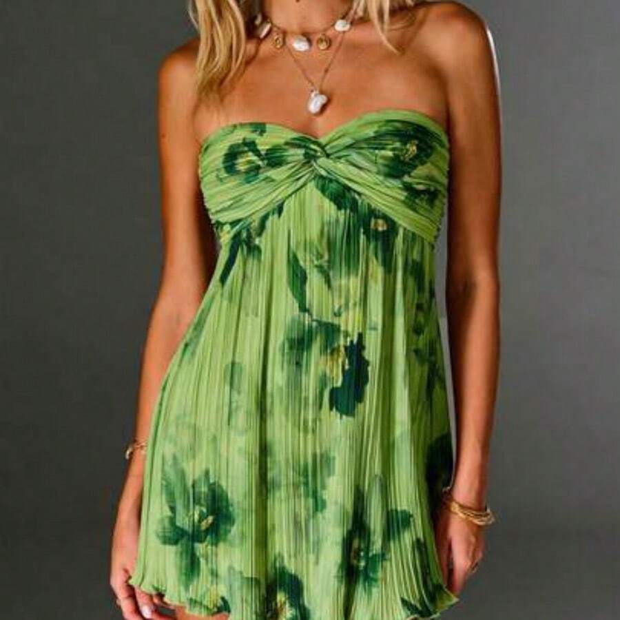 Women Midi Dresses - Hijau - View 1