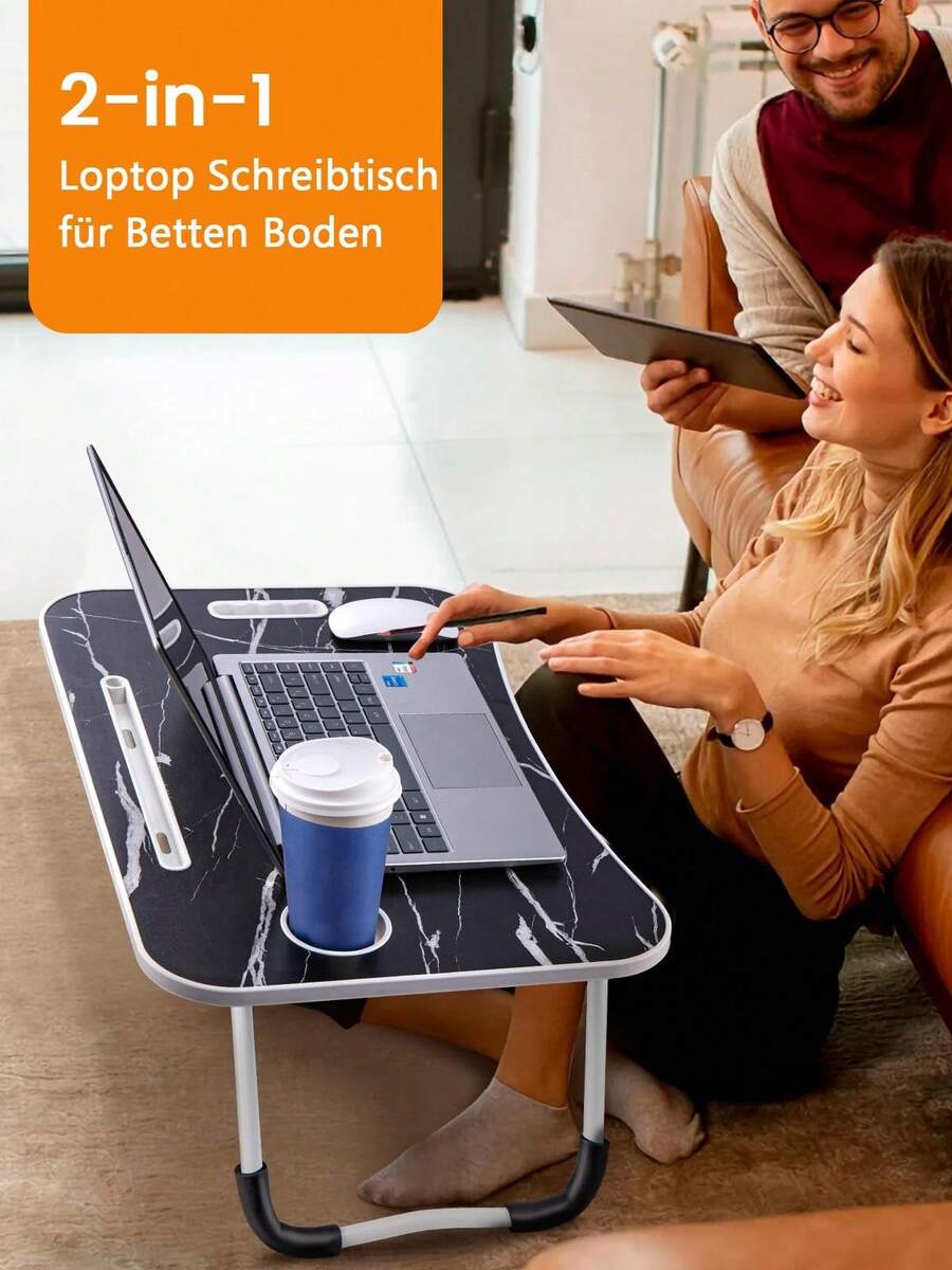 Portable Computer Folding Laptop Table Bed Tray Sofa Desk Stand Breakfast Study - Tray Table 3 - Black Marble - View 1