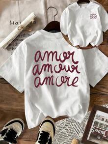 Camiseta casual para mujer, con estampado de anatomía del cerebro y el corazón, corte holgado y oversize, estilo callejero de cuello redondo y manga corta, adecuada para ir al trabajo, viajes urbanos, salidas de verano, reuniones con amigos, brunch de fin de semana en color negro - Blanco 2 - Ver 7