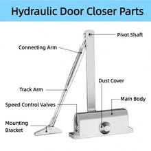 Automatic Door Closers For Iinterior Door Fire Doors Adjustable Speed Overhead Gate Spring Closer For 25-65KG Home Commercial Use - For 25-65KG Door - View 9