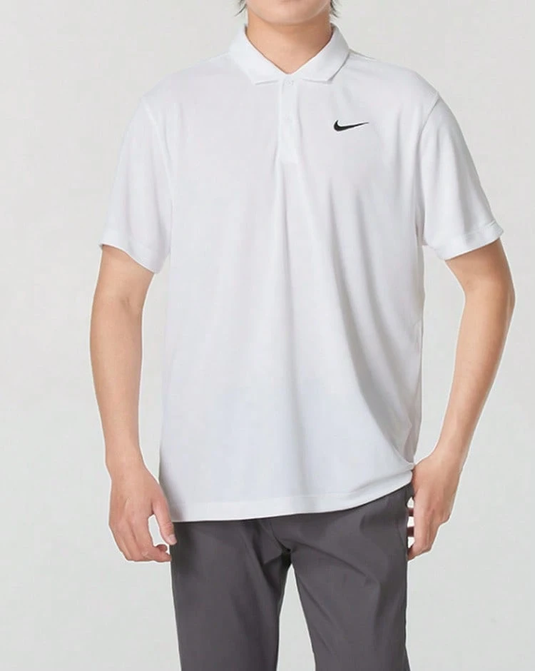 Áo Polo tay ngắn cổ tennis thoáng khí, nhanh khô Nike Dri-Fit Logo dành cho nam, màu trắng. - trắng - Xem 1