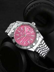 RICECGO Men's Business Calendar Watch, Unique Dial And Exotic Design, Perfect Gift For Daily Commute, Men's Fashion Accessory - Silver - View 4