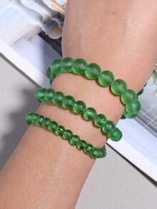 1 Hebra de Cuentas de Moldavita Verde Natural de 6-10mm, Cuentas Sueltas de Meteorito Checo Mate Esmerilado, Suministros para Hacer Joyas DIY y Manualidades de Pulseras - Multicolor - Ver 6