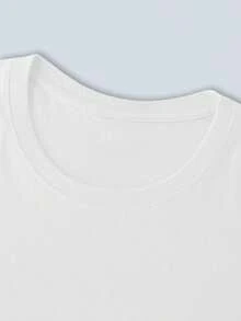 Women's Graphic Tee, Comfortable And Casual, Short-Sleeved With A Round Neck, Featuring A Tattoo On The Arm And The Word "OVERTHINKER" At The Bottom. Round Neck, Regular Length, All-Season Top, Fashionable For Everyday Wear, Suitable For Spring And Summer, Cotton Tee For Women. - 白色 - 查看 4