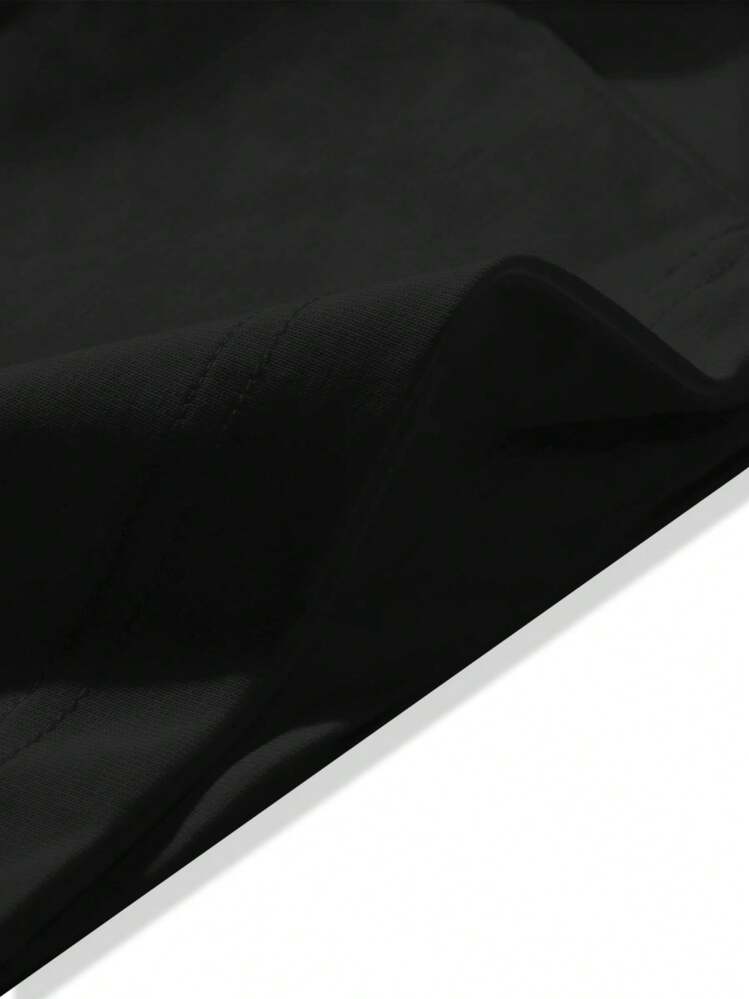 Ropa ligera de corte holgado para mujer, camiseta holgada para mujer, top casual de manga corta con cuello redondo, tela ligeramente elástica, lavable a máquina, ajuste cómodo adecuado para todas las estaciones, camiseta para mujer, camiseta con estampado plano 2D único, ajuste cómodo para uso diario casual. - Negro - Añade 5