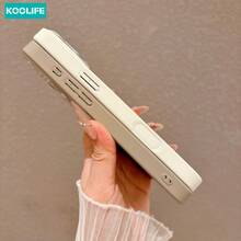 Koolife 1 件装奶油白亮面玻璃磁吸手机壳，奢华防震硬壳，带自动对焦摄像头边框，兼容苹果 17/17 Pro/17 Pro Max - 白色 - 查看 4