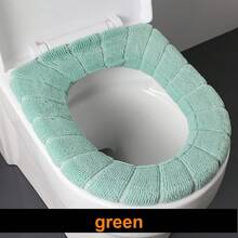 2856 Thick Plush O-Shaped Warm Toilet Seat Cushion, Universal Toilet Seat Cushion, Reusable Winter Toilet Seat Cushion, Toilet Seat Cover - verde - 查看 4