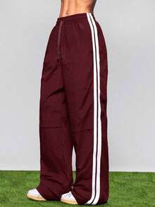 Pantalones deportivos de moda para mujer, aptos para el verano - Color caoba - Ver 5