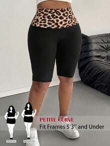 Leggings básicos de color liso para mujer de talla grande, apropiados para shorts de verano hasta la mitad del muslo, adecuados para personas de estatura talla grande baja, leggings de cintura alta, para uso diario, ocio, deportes, vera - Negro 2 - Ver 10