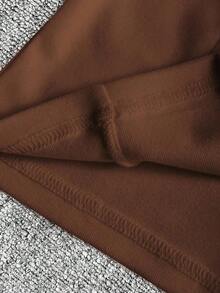 Chaqueta deportiva casual con cremallera en negro y blanco, de manga larga y ajustada, ropa exterior delgada para otoño - Marrón - Ver 6