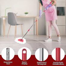 Mop Set O-Ceda EasyWring 1-System, Includes 2 Spin Mop 1 Handle (30-58in Adjustable 4-Section Pole), 1 Spin Mop Base - 2 個刀頭 + 1 個手柄 + 1 個底座 - 查看 5
