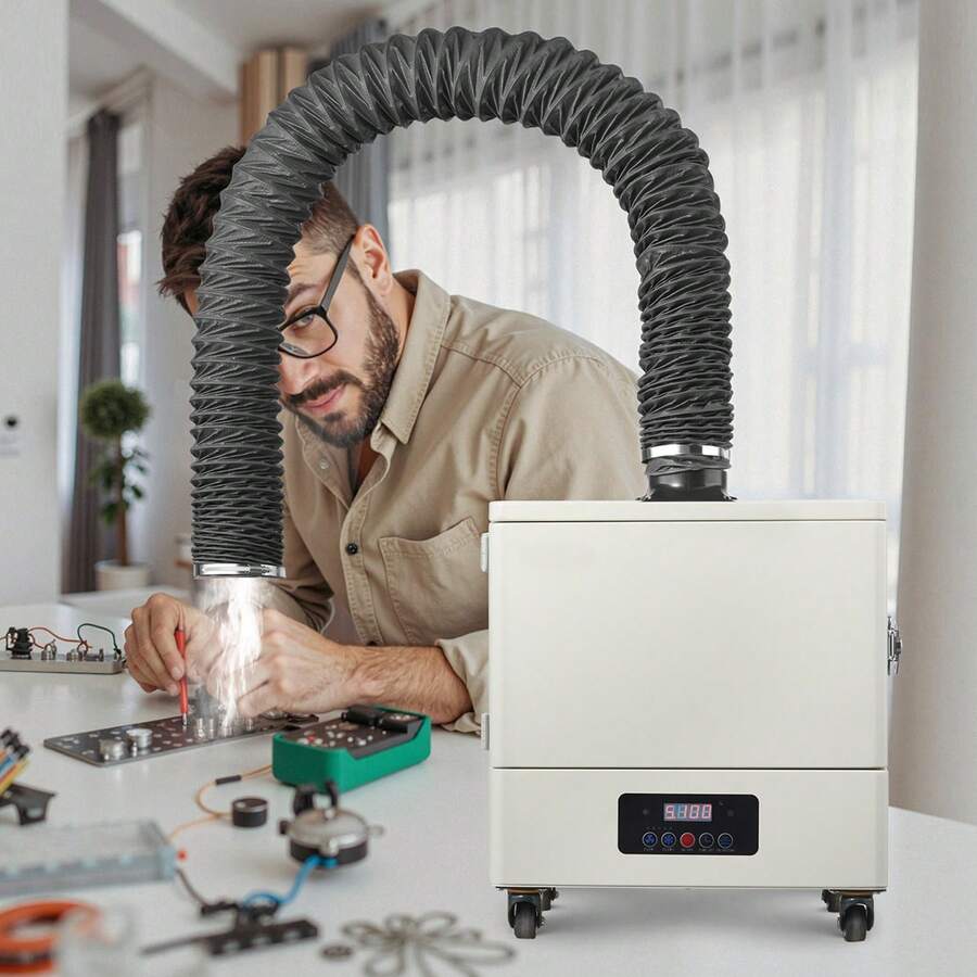 Solder Fume Extractor, 459 M³/H Strong Suction Soldering Smoke Absorber With 280W Brushless Motor, 4-Stage Filters, 10-Speed & Remote Control Smoke Purifier For Soldering, Engraving, DIY Welding - 459 M³/h - View 1