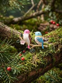 Broches de pájaro en rama de esmalte - Alfileres de animales clásicos para accesorios de joyería casual de fiesta para mujeres / Regalos para amigos Insignias Decoración - Pájaros en las ramas - Ver 12