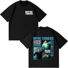 Myke88Towers Inspired Summer T-Shirt For Fans - Double-Sided Print With Collage Of Iconic Photos And Song Titles, Gift Idea For Reggaeton Lovers - Black - View 1