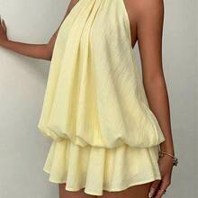 Women's Chiffon Elegant Butter Yellow Halter Tie Mini Dress,Women Dating Dress,Women Night Out Dress,Summer Dresses For Women, Honeymoon Outfits Woman .Women Wedding Guest Dress. Island Vacation Outfits,Wedding Guest Dress Women ,Sun Dresses For Women ,Elegant Dresses For Party, Birthday Dresses For Women - Rosa - Ver 10