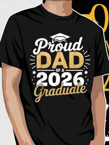 Camiseta para Papá de Graduados 2026 - 100% Algodón, Corte Holgado, Negra con Letras Doradas Brillantes y Diseño de Beca - Regalo para Padre Orgulloso de Graduados 2026, Ideal para Atuendos de Fiesta de Graduación - Ropa Casual Cómoda para Abuelo y Padre - Cuello Redondo Estilo Retro con Estampado Gráfico Divertido - Lavable a Mano o en Seco - Apta para Todas las Temporadas - Estampado de Beca y Diploma - Talla Adulto - Tejido de Punto Duradero WUZI - Blanco - Ver 12
