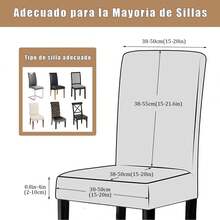 Juego de 6 Fundas Elásticas y Gruesas para Sillas de Comedor: Suaves y Cómodas, Tela Antideslizante de Alta Elasticidad, Correas Invisibles para un Ajuste Perfecto, Fáciles de Limpiar, Resistentes a las Manchas y Duraderas, Ideales para el Hogar, la Oficina, Hoteles y Eventos; desde el Almacén Local. - color1 - Ver 5