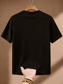 Nueva camiseta de manga corta para mujer de 180 g,% algodón - Camiseta casual versátil con estampado de verano para hombre - Camiseta con estampado de verano para parejas - Unisex - Regalo para vacaciones - Negro - Ver 3