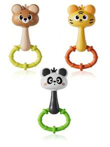 Multifunctional Rattle Toy, Cartoon Rattle, Newborn Grasping And Hearing Training Toy, For Chewing Early Education Rattle, Cute Bear, Panda, Tiger, Rattle Drum, Rattle Toy, Suitable For Infant Early Learning Toy, Christmas And Birthday Celebration, Can Enhance Grip Strength And Motor Skills, Promote Auditory And Visual Development, Early Education Toy - Multicolor - View 17