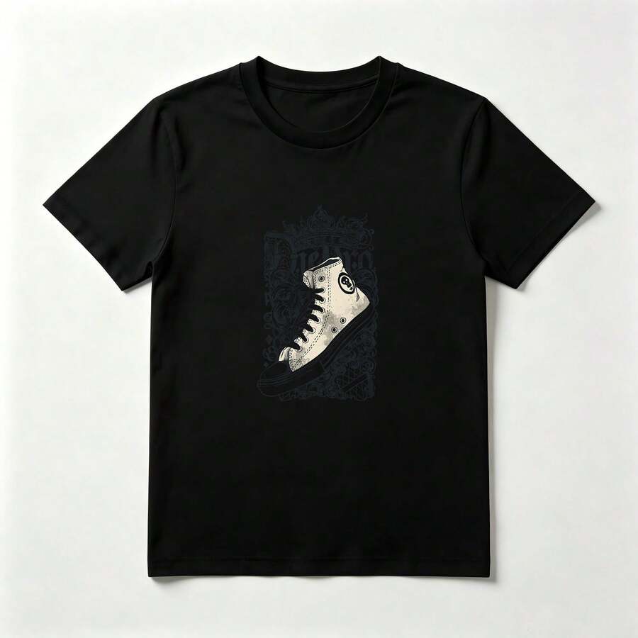 Vintage Black Cotton Beach Style Sneaker - 黑色 - 查看 1