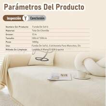 Genérico Funda De Sofá Chenille Cara, Suave Antideslizante Double-Sided Couch Cover, Chenille Reversible Fabric Sofa Chaise Cover, Washable Anti-Slip Dog Sofa Cover , 180 * 300cm - Beis - Ver 5