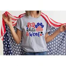 Red, White, And Blue T-Shirt, 4th Of July T-Shirt, Gift For Americans, Patriotic T-Shirt, Freedom T-Shirt, Independence T-Shirt, Red, White, And Blue Blouses For Women > Women's Blouses - 紅色 - 查看 4