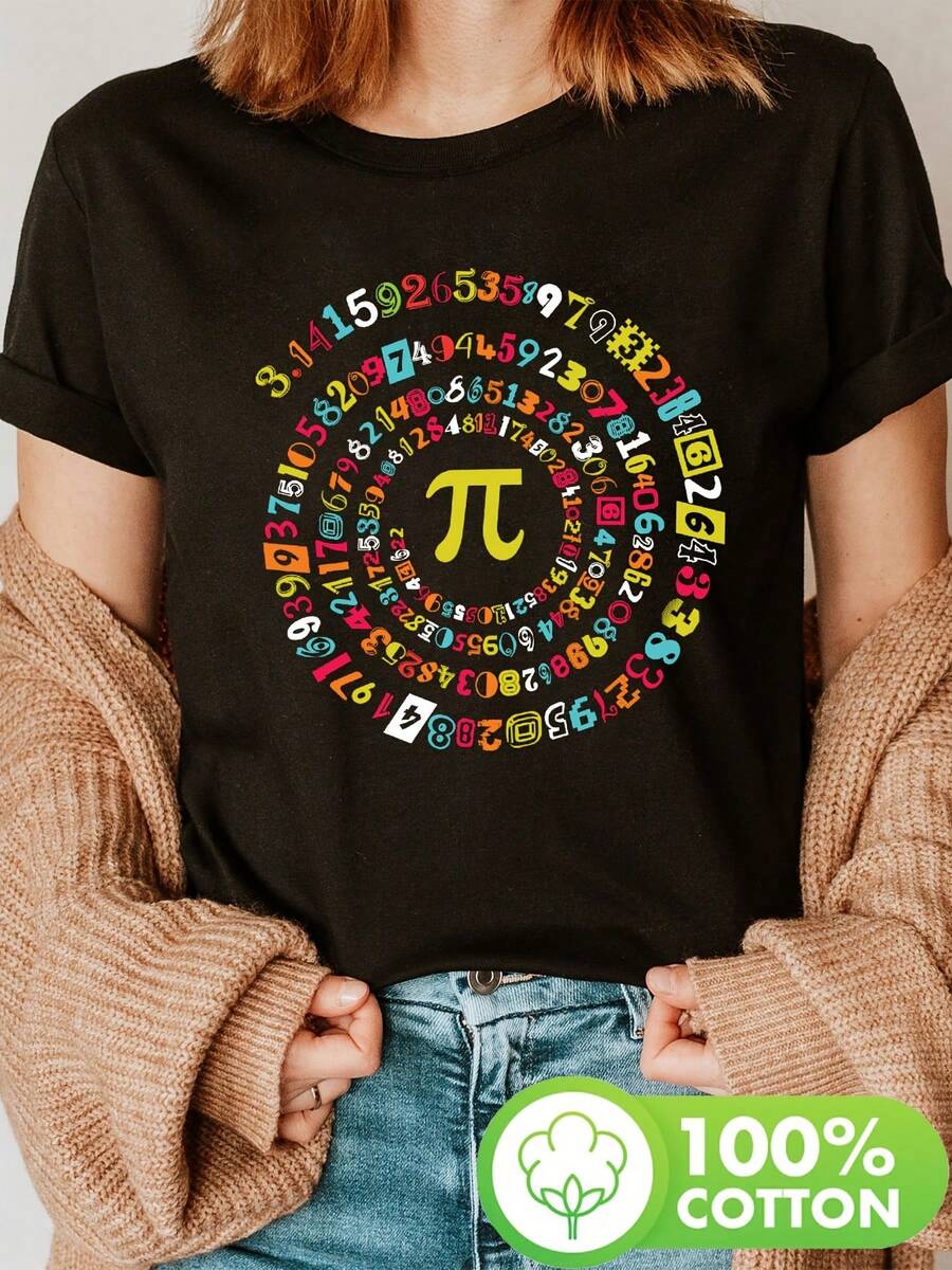 Women's T-Shirt For Spring And Summer - 黑色 - 查看 1