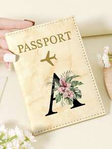 1pc A-Z 26 Letters Fashionable Letter Print Stylish Burgundy Passport Cover, Premium PU Leather Passport Wallet With Multi-Card Pockets For Credit Cards, Boarding Passes, And IDs, Compact And Portable Travel Essentials Organizer For Women, Men - Pink - View 130
