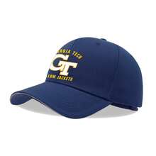 Georgia Tech Yellow Jackets Sandwich Baseball Cap Adjustable Strap Classic Curved Brim Breathable Fabric One Size Fits Most Casual Sun Protection Hat For Men Women College Fans Game Day Tailgat - A - 查看 8