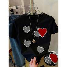 Camiseta de Manga Corta Mujer, Cuello Redondo, Estampado Impreso - Negro - Ver 6