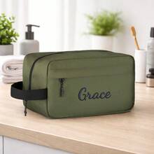 Personalized Solid Color Large Capacity Handheld Makeup Bag, Multi-Layer Cosmetic Storage Bag, Lightweight Portable Travel Organizer Pouch, Girl Daily Toiletry Bag With Zipper Closure, Compact & Practical Essential - Multicolor - View 13