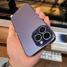 Crystal Lens Film Premium Protective Case Electroplated Edge Anti-Drop Mobile Case Suitable For 13 14 15 16 17 Pro Max PLUS - 紫色 - 查看 1