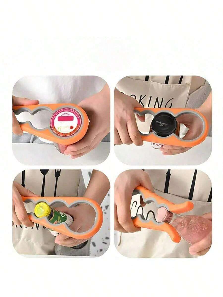 四合一多功能厨房开瓶器，防滑开瓶器，轻松开盖器，通用简易开瓶器，罐盖夹 - 查看 1