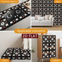 10pcs/Pack Japanese Floral PVC Floor Stickers, Self-Adhesive, Removable, Waterproof, Scratch-Resistant. These Ready-To-Use Decorative Items Have A Natural Appearance, Suitable For Bedroom, Living Room And Kitchen. - 10Pcs - View 10