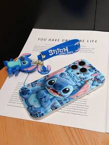 Disney Lilo And Stitch Phone Case : 3D Fluffy Pattern Border Protector Phone Soft Phone Case With A Free Cute Stitch Bracelet Chain Lanyard, Stitch, Lilo, Angel, For Apple 17 Promax 17 Pro 16 15 14 13 12 11 Pro Max XS Max X XR Soft Cover Summer Phone Case - 白色 - 查看 6