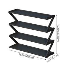 Estantería para zapatos de tubo de acero en forma de X, duradera, resistente y ahorradora de espacio, estantería de almacenamiento de zapatos, gabinete de zapatos, estantería de zapatos vertical, estantería de cuatro capas, se puede instalar sin herramientas, marco de metal duradero y resistente a la oxidación. - Multicolor - Ver 3